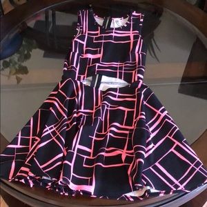 Pink and Black Mini Dress (Flare)